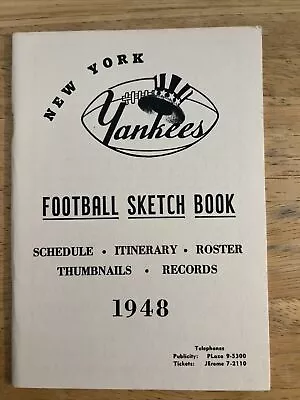 1948 New York Yankees  All America Football Conference Reproduction Inf Guide • $18