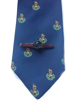 £21.99 • Buy Royal Marines Cap Badge Motif Tie & Subdued Black Tie Clip Set