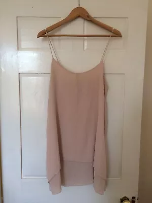 £20 • Buy Topshop Boutique Pale Pink 100% Silk Cami Dress Slip Spaghetti Straps
