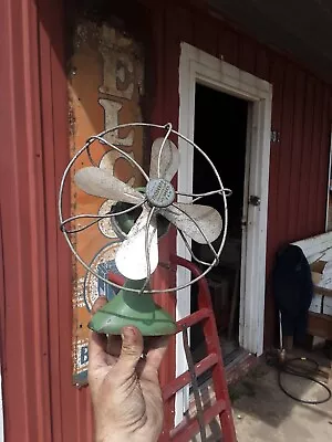 Vintage Green 1950s MODERNE Tested  Desk Table Countertop Fan Mid Century Modern • $19.50