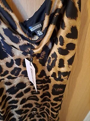 Misguided Dress Size UK8 - Scoop Neck Leopard Print New With Tags  • £10