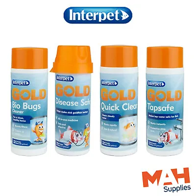 £6.99 • Buy Interpet Gold Aquarium Treatments Goldfish Bowl Fish Tank Quick Clear Tapsafe