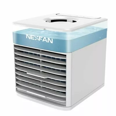 NexFan Mini Air Cooler Portable USB Fan 7 Colors LED Light 3 Speeds Humidifer • $45