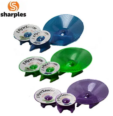 Small N Furry Flying  Saucer Silent Small Animal Exercise Wheel Hamster 3 Sizes • £8.99