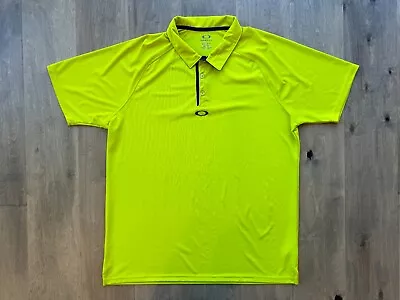 Oakley Hydrolix Regular Fit Neon Yellow Polo Golf Short Sleeve Shirt Men's Sz XL • $14.83