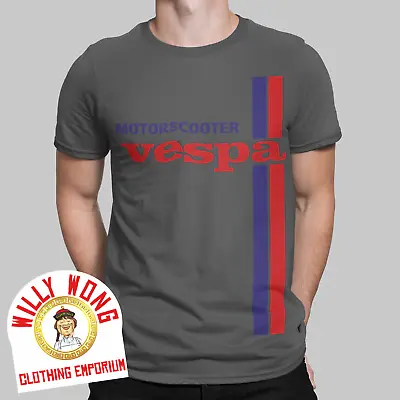 Motor Bike Scooter Vespa T-shirt Grey Trendy Retro Tee Top Cafe Racer Uk Biker • £11.36