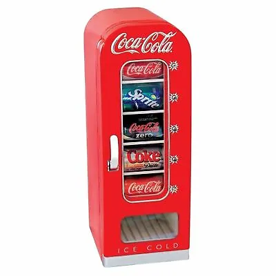 Retro Coca Cola Vending Fridge 10 Can Machine Mini Soda Refrigerator Coke Cooler • $313.90