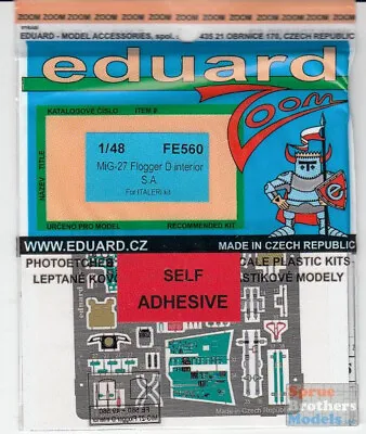 EDUFE560 1:48 Eduard Zoom Color PE - MiG-27 Flogger D Interior (ITA Kit) #FE560 • $24.79