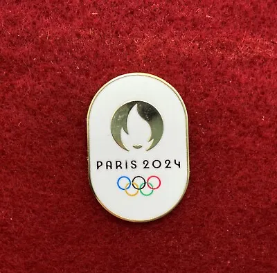 2024 Paris Olympics Pin Badge - White Oval Logo • $14.99