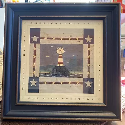 Warren Kimble Folk Art Lighthouse Framed  10.5 Inch Print • $26