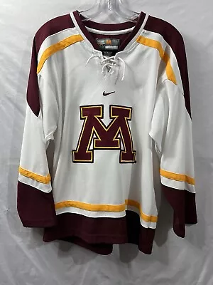 Minnesota Gophers Ice Hockey Jersey Youth Medium White Nike Bauer EUC! • $35.70