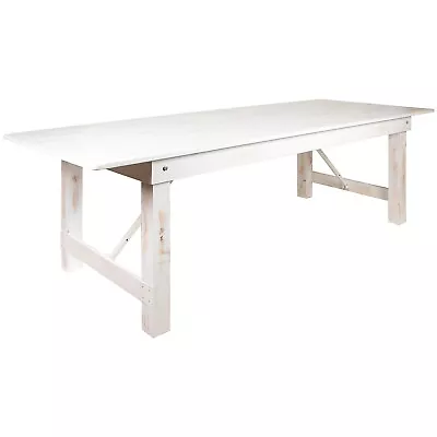 Flash Furniture HERCULES Series 108  Folding Farm Dining Table Rustic White • $982.81