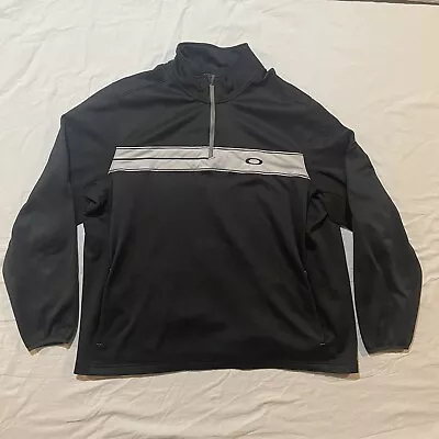 Oakley 1/4 Zip Pullover Mens XXL Black Golf Running Jacket • $21