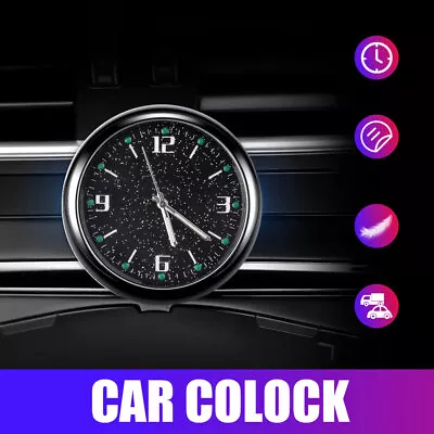 1× Universal Luminous Quartz Watch Stick On Car Clock Interior Accessories Black • $7.11