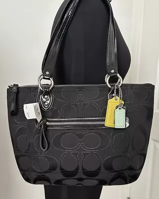 Coach Poppy Metallic Signature C Tote NWT • $120