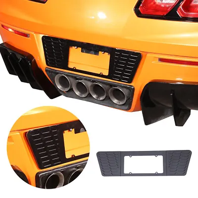 Black Alloy Rear License Plate Filler Panel Trim Fit For Corvette C7 2014-19 US • $63.99