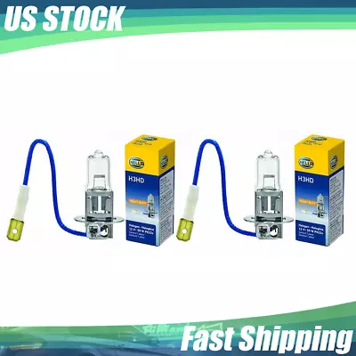 2PCS Hella Fog / Driving Light Bulb H3HD H3 12V 55W PK22S T3.25 HD_OL • $13.99