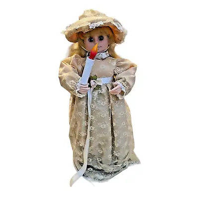 Vtg Christmas Motion Doll Holding Candle With Flame Bulb 24  Tested Motionette • $49.99