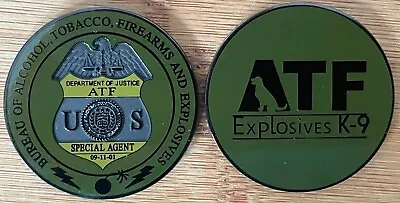 ATF - Alcohol Tobacco Firearms & Explosives K9 ThirdGEN TacticalBLACK  Coin • $24.95