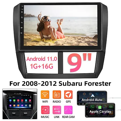 FOR Subaru Forester Impreza 2008-2012 9  Carplay Stereo Android 11 Car GPS Radio • $105.99