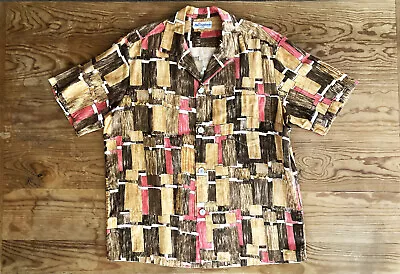 Vtg 60s Duke Kahanamoku Hawaiian Shirt Mens Size Large Aloha Surf Tiki Abstract • $99.97