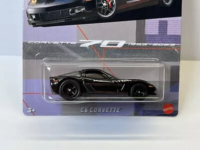 Hot Wheels C6 Corvette (black) 70 Years CUSTOM Super Treasure Hunt WHEEL SWAP • $19.99