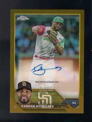 2023 Topps Chrome Update Xander Bogaerts Ac-xb Gold Refractor Autograph #47/50 • $50