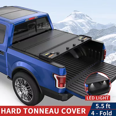 5.5FT Hard Tonneau Cover Truck Bed 4-Fold For 2009-2014 Ford F-150  Waterproof • $365.96
