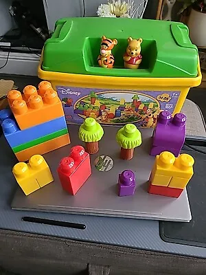 Disney Winnie The Pooh And Tigger Mega Bloks With Storage. Preowned  • £10