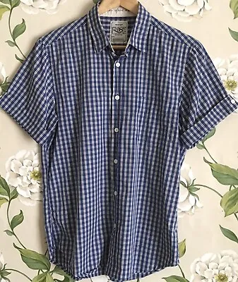 £27 • Buy Men’s Gant Rugger Shirt, M, Blue/White Check, Excellent Condition, Authentic