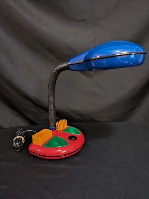 Vintage 80s 90s RABBIT TANAKA Gooseneck Desk Lamp Memphis Pen Holder Compartment • $55