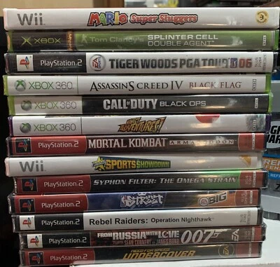 Factory Sealed Video Game Lot  Wii Super Mario Xbox  Xbox360 Ps2 • $460