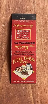 Little Tavern Shops Matchless Hamburgers Vintage Matchbook Cover • $2.99