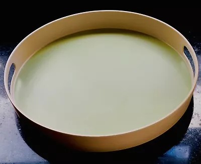 Large Olive Green Round Serving Tray With Handles 35 Cms • £7.50