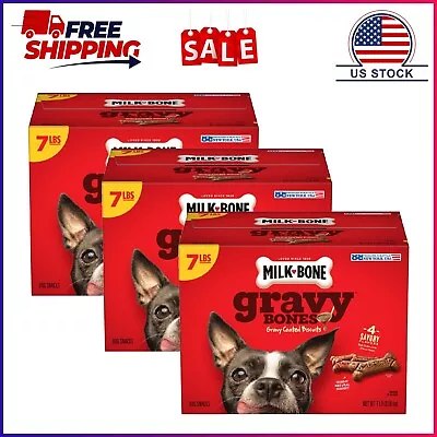 3 Pack Milk-Bone GravyBones Dog Biscuits Small Dog Treats 7 Lb. • $41.20