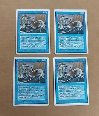X4 Magic The Gathering Unlimited  Sea Serpent  MTG  Blue  LP EDH CUBE VINTAGE • $5.99