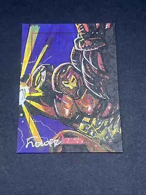 Marvel Greatest Heroes Sketch Card By Josh Flower Of Iron Man Hulk Buster • $199.95