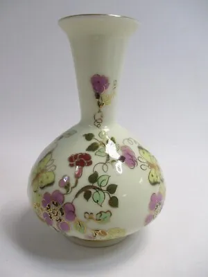 Zsolnay Hungary Hand Painted Ceramic Vase Butterfly Floral Pattern 10026/026 • $57.84