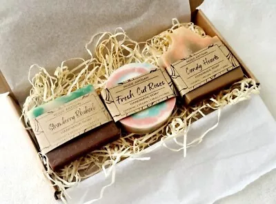 Handmade  Gift Set Soaps . Shea Butter  SLS Free Vegan  Natural 100% • £11