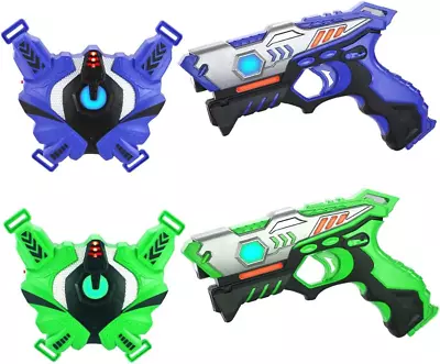 TINOTEEN Laser Tag Guns With Vests Infrared Guns Set Of 2 Group Toy • £50.29