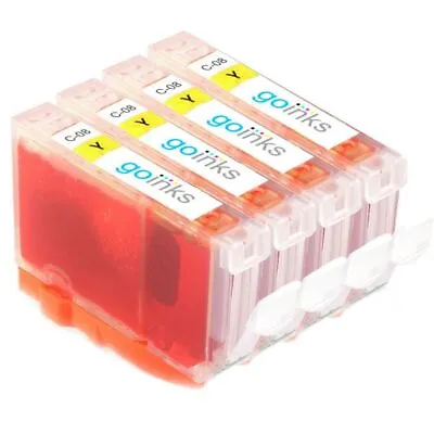 4 Yellow Ink Cartridges For Canon PIXMA IP4500 IP6700D MP530 MP600R MP810 MX850 • £9.10