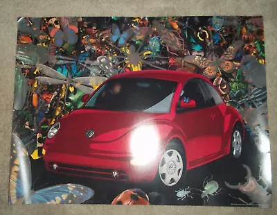 VW BEETLE POSTER VNTG COLLECTIBLE 1999 Collectible Classic Car-TANGERINE PRESS • $12.50