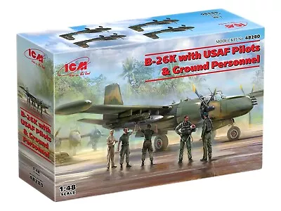 ICM 48280 – B-26K With USAF Pilots – 1:48 Scale Model Kit • $89.99