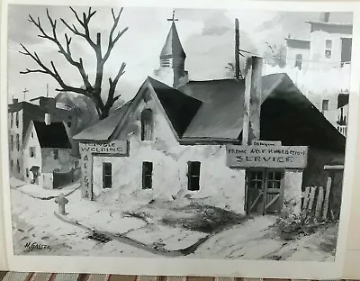 Photo Of H. Gasser Painting Of Old Carriage House/Repair Shop/Newark 8 X 10-1951 • $60