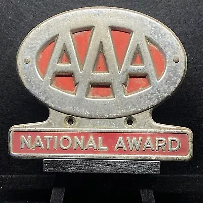 Vintage AAA NATIONAL AWARD License Plate Topper  RARE!!! • $50