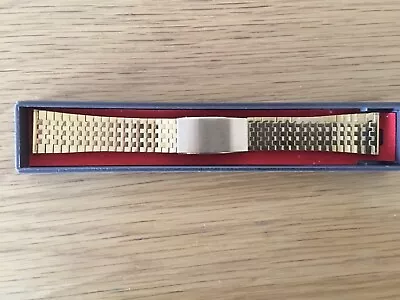 Mens Gold Plated Watch Bracelet. Vintage Unused Super Flexible..Excellent  Cond • £13