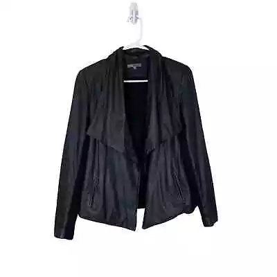 Vince Leather Drape Open Front Jacket Size XS • $85