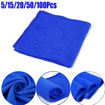 Microfiber Cleaning Cloth-5-100 Pack-11x11 Inches-Lint Free-Streak Free Blue Set • $4.79