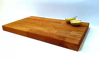 £29.99 • Buy LARGE HANDMADE OAK CHOPPING BOARD THICK BUTCHERS BLOCK OILED 450x300x40mm