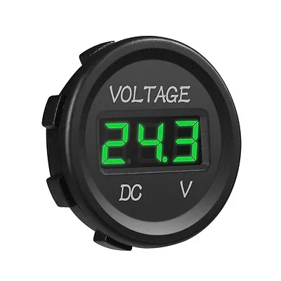 MICTUNING 12V 24V Car DC Voltmeter Green LED Digital Display Voltage Monitor SUV • $10.06